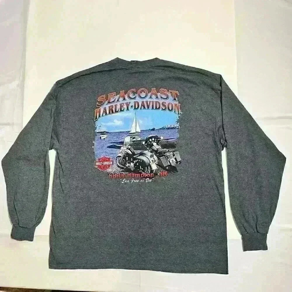 Vintage Harley-Davidson New Hampton NH Long Sleeve Biker Shirt Mens Size 2XL